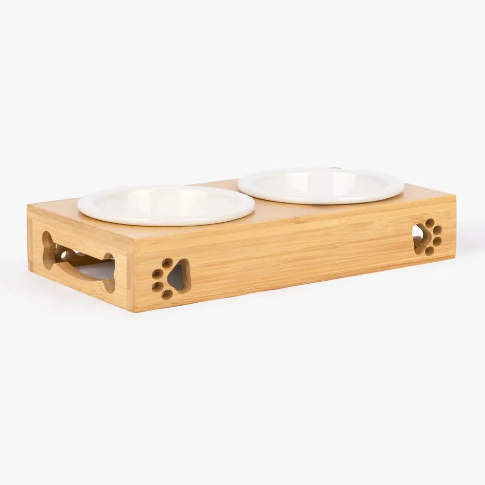 Comedor duplo com base de Madeira