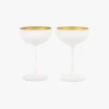 Conjunto de 2 Copos de Champanhe Branco e Dourado