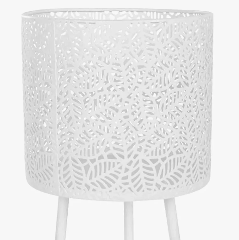 Conjunto de duas floreiras em metal branco