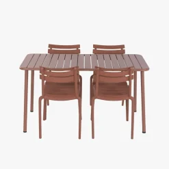 Conjunto de Mesa com 4 cadeiras Vermelho