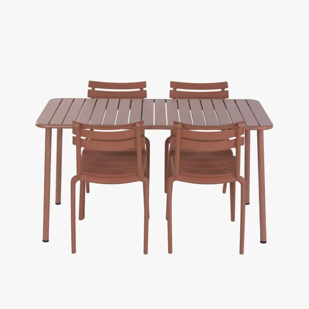 Conjunto de Mesa com 4 cadeiras Vermelho