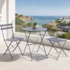 Conjunto de Mesa e Duas Cadeiras Cinza