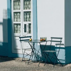 Conjunto de Mesa e Duas cadeiras Metal Cinza