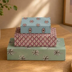Conjunto de três caixas livro Padrões