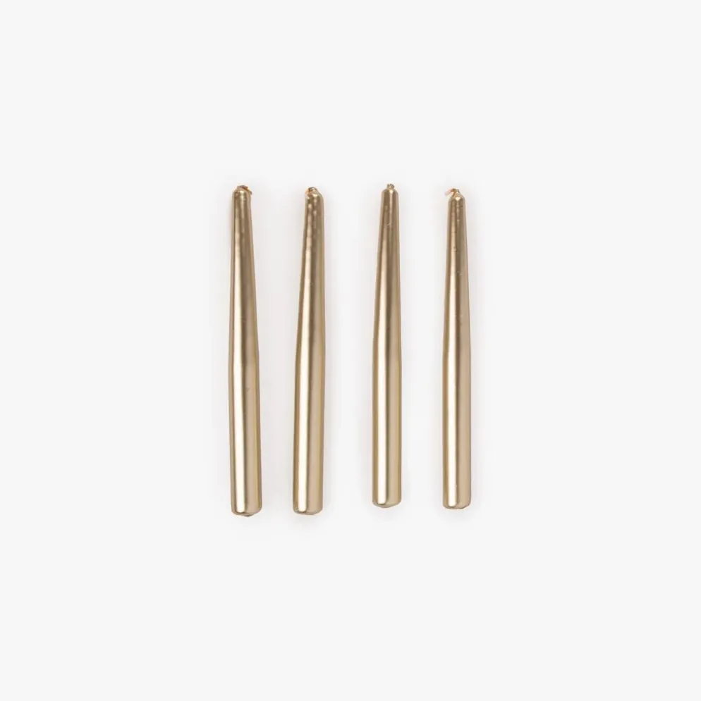 Conjunto de Velas Castiçal Dourada