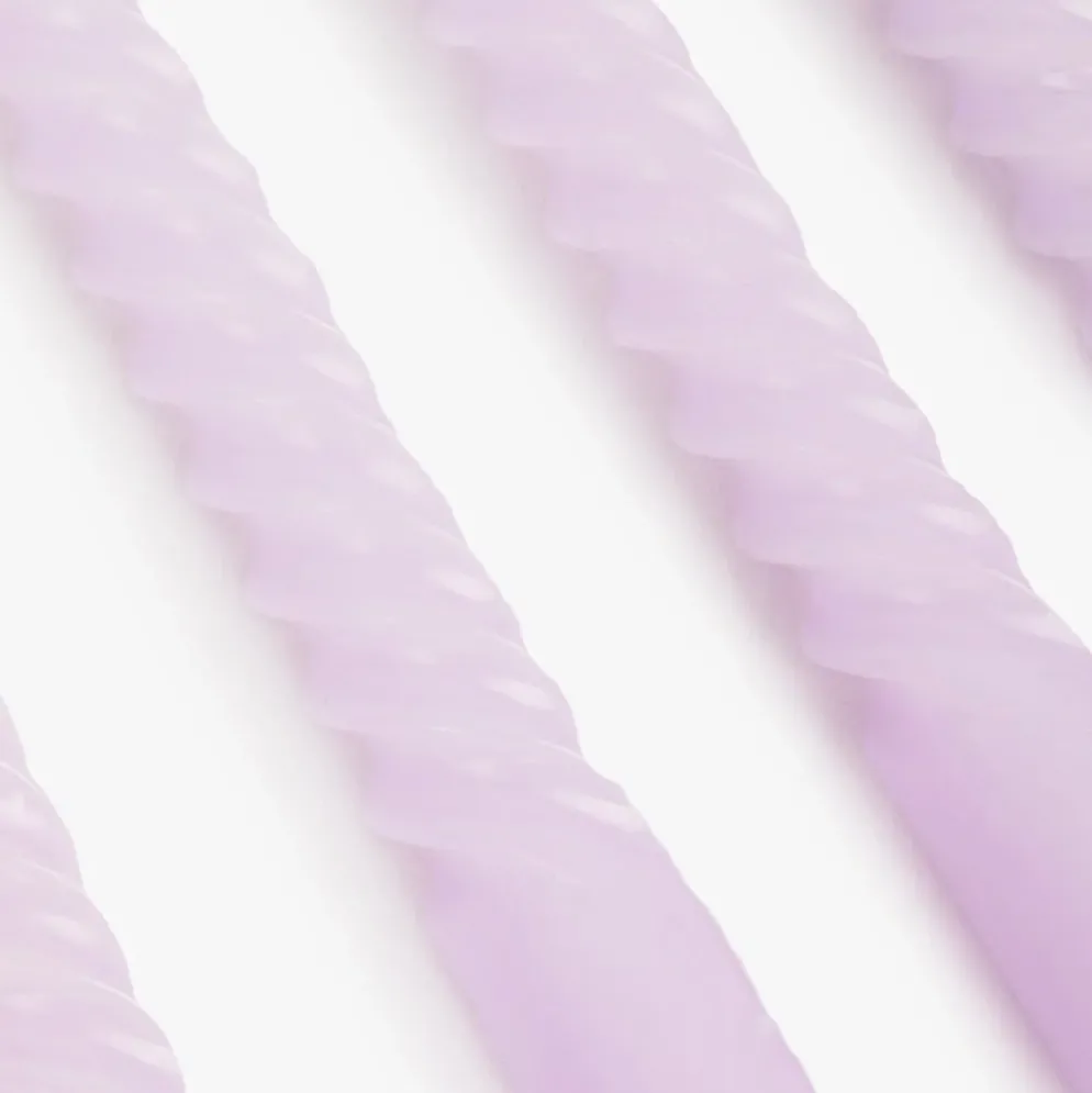 Conjunto de Velas Castiçal Espiral Violeta