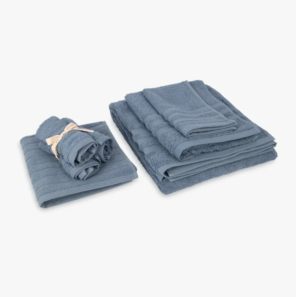 Conjunto Toalhetes de Algodão Azul