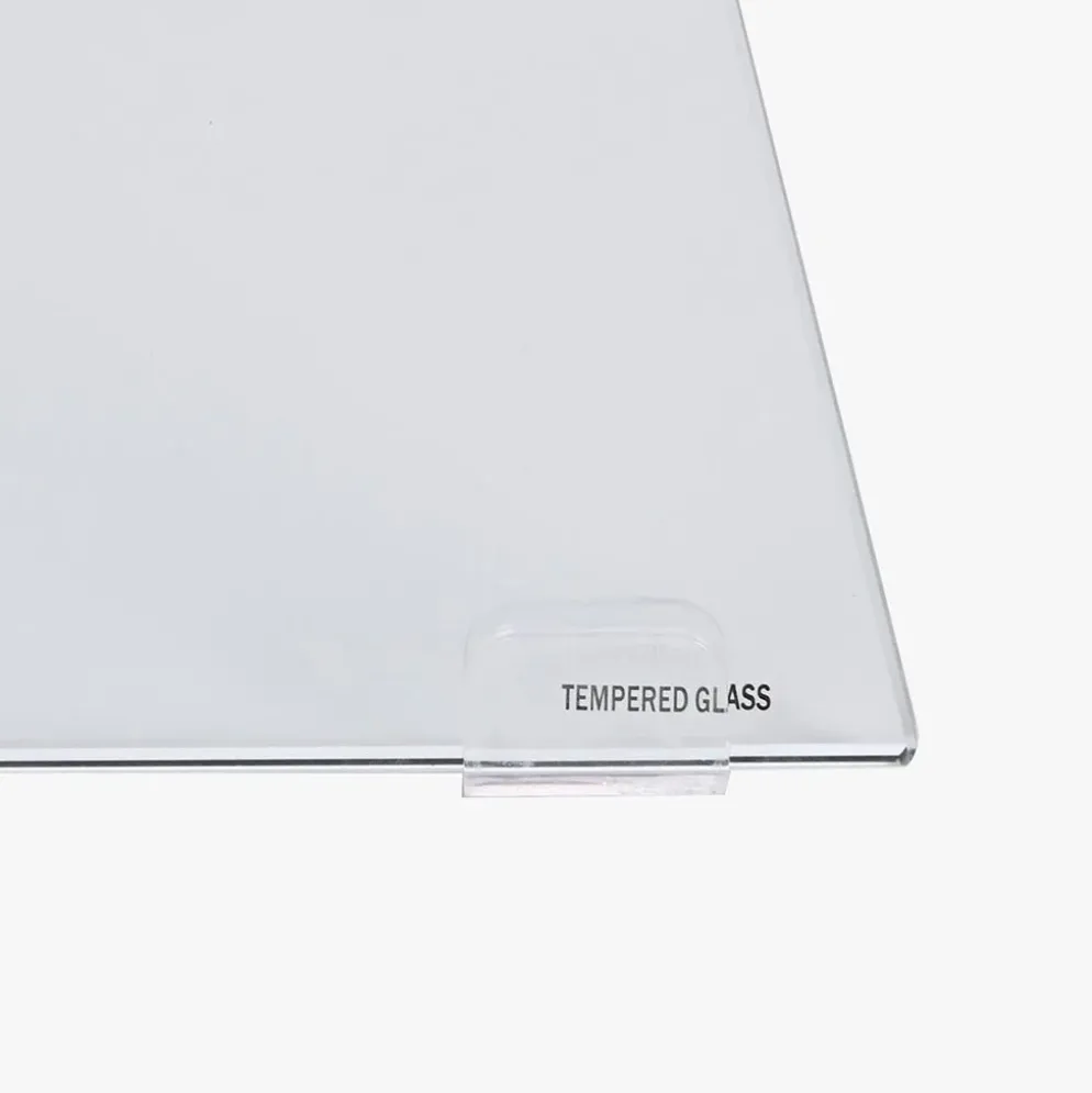 Consola Cinza Claro com Estrutura em Vidro Transparente | 120x40x76 cm