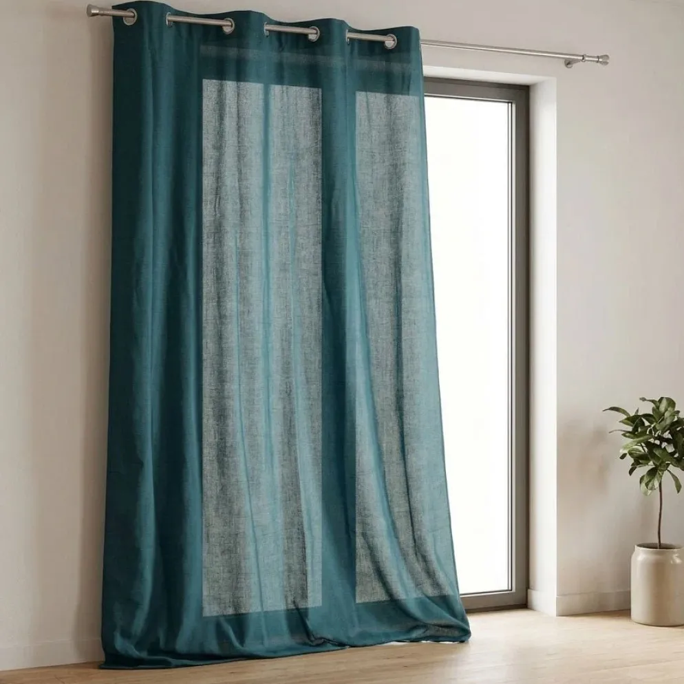 Cortinado Semi Opaco Turquesa Escuro