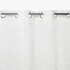 Cortinado Transparente Folhas Branco