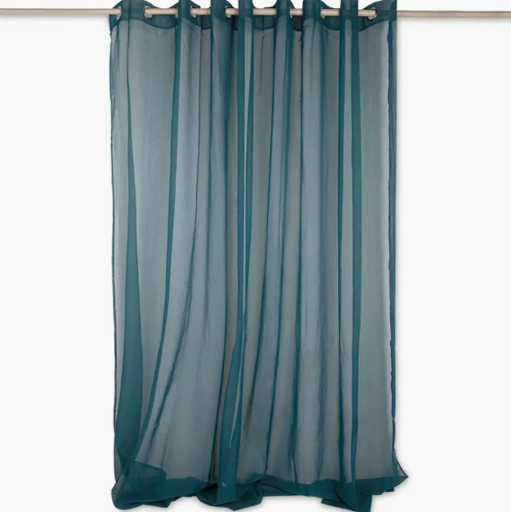 Cortinado Transparente Turquesa Escuro