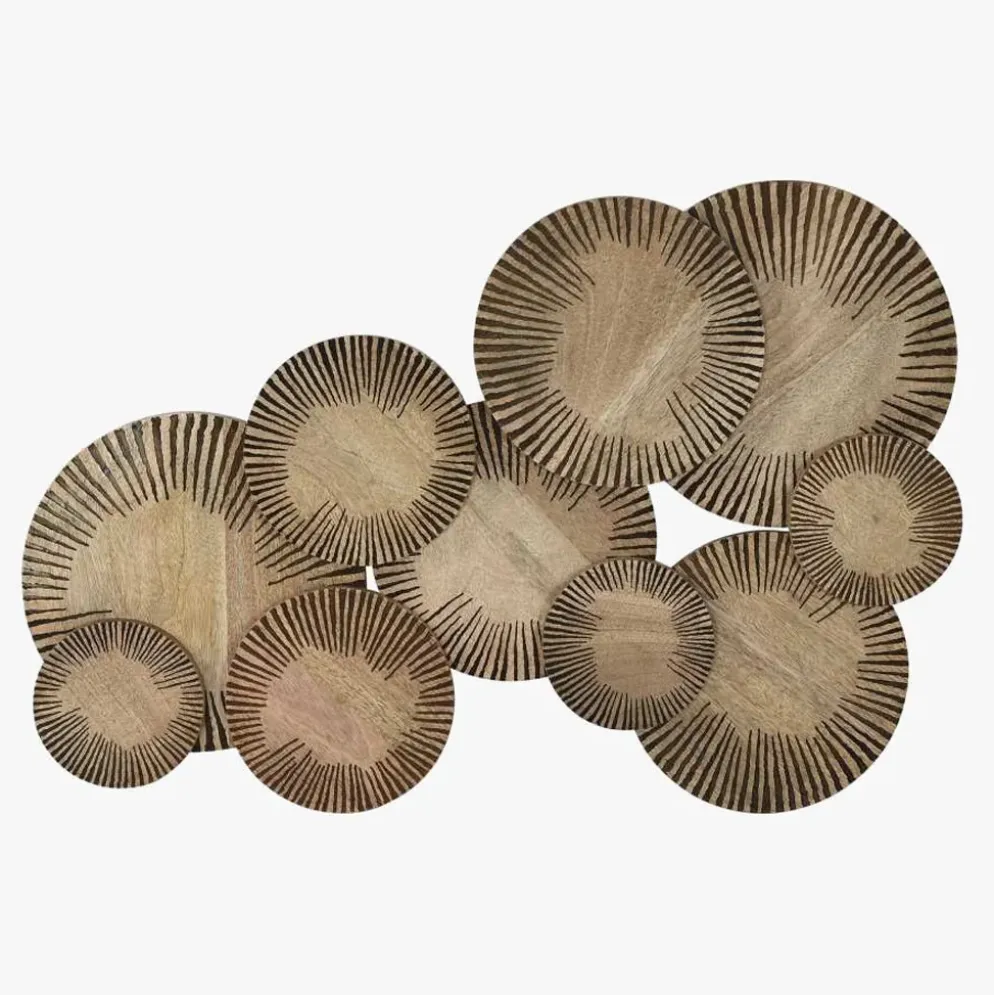 Decoração de Parede Círculos Castanho