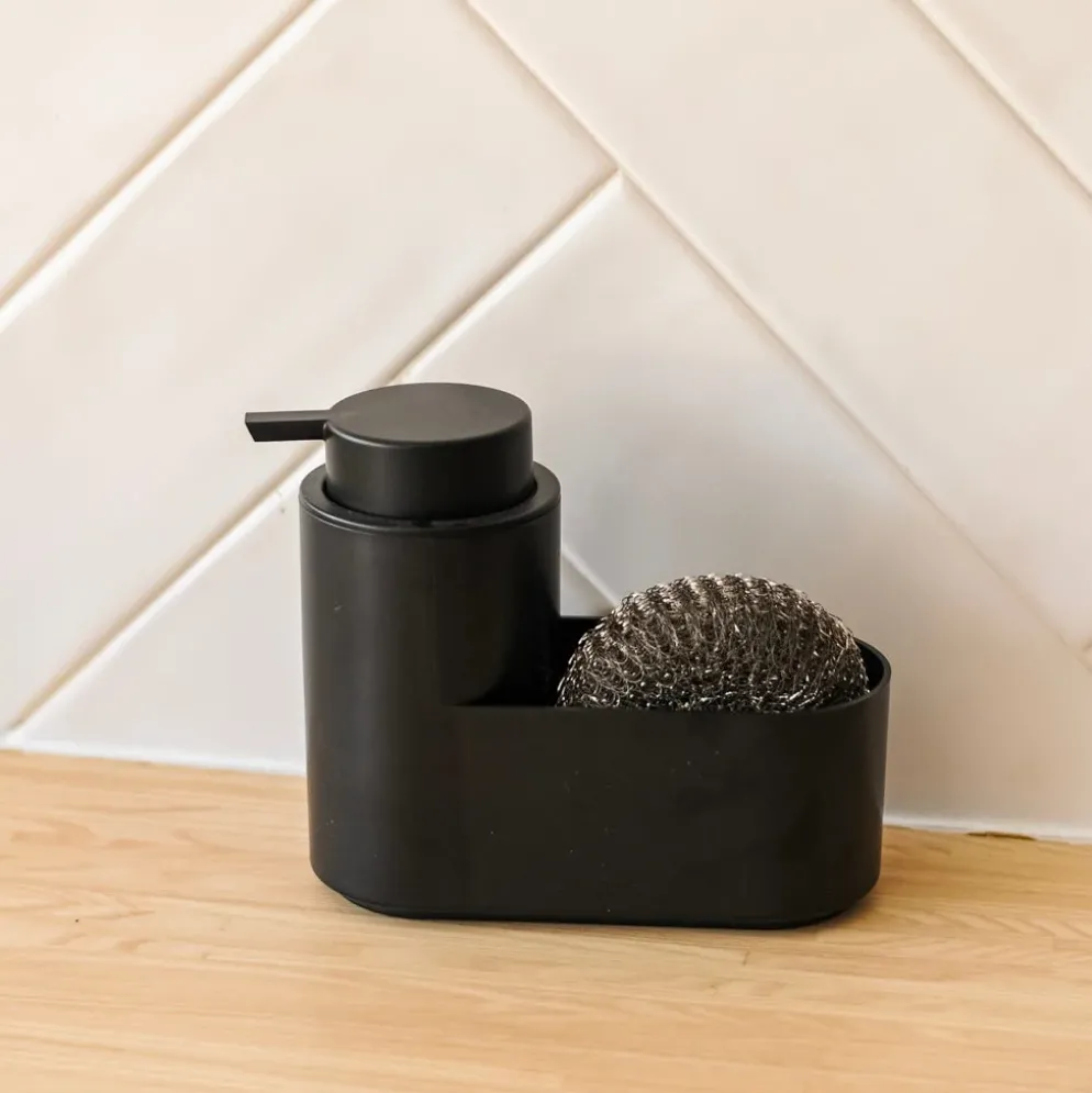 Doseador de cerâmica com esfregão preto