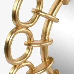 Espelho de Parede Corrente Dourado