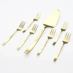Faqueiro de 7 peças Bolo Dourado