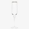 Flute de Vidro com Bordo Dourado