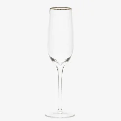Flute de Vidro com Bordo Dourado