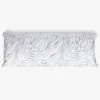 Fronha Almofada Dormir Branca com Curvas Azuis 45x155