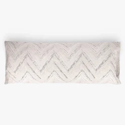 Fronha Almofada Dormir ZigZag Preto e Bege 45x155