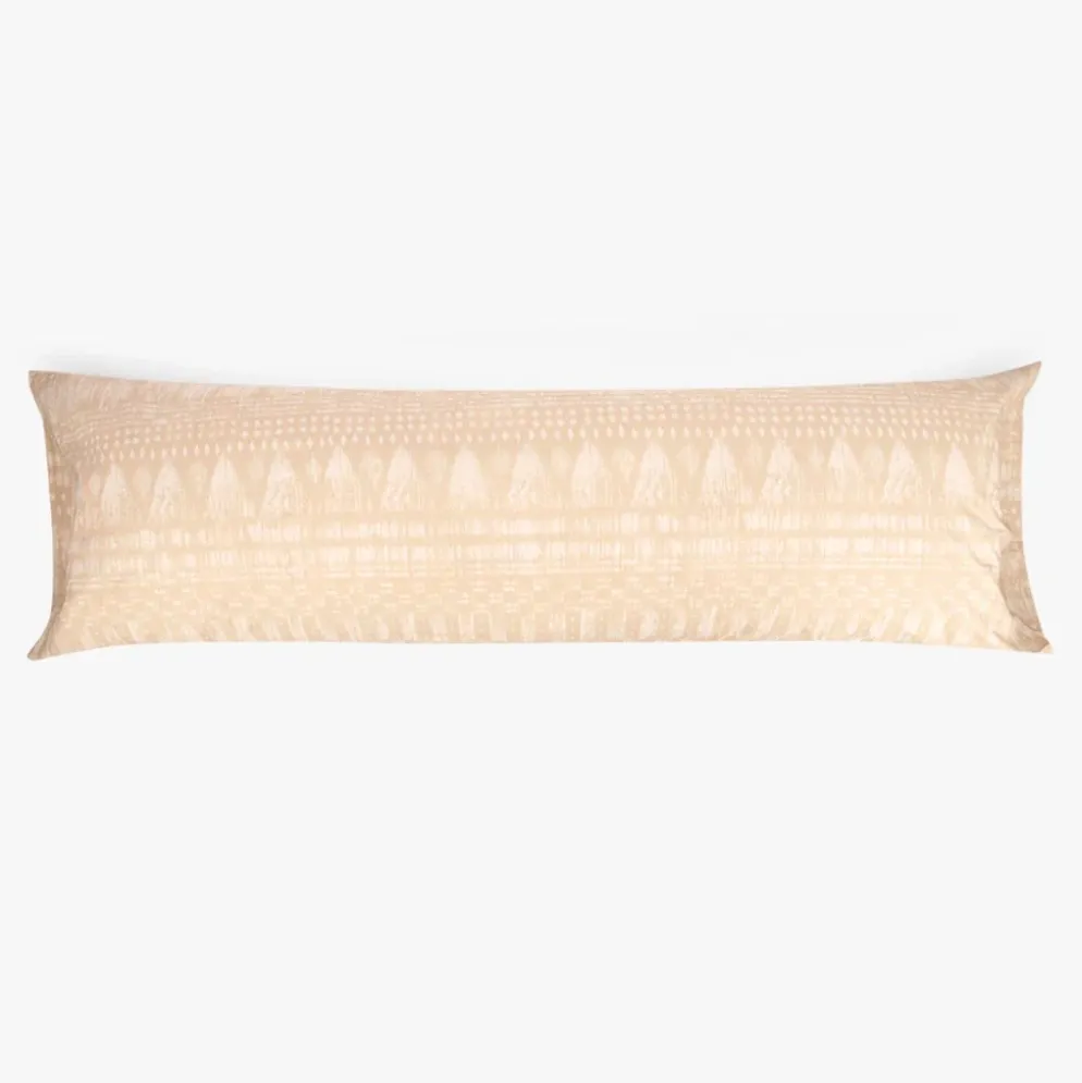 Fronha para Almofada de Dormir Bege e Branco 45x155