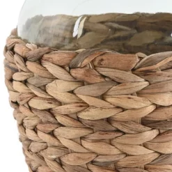 Jarra de Vidro com Cesto em Palhinha