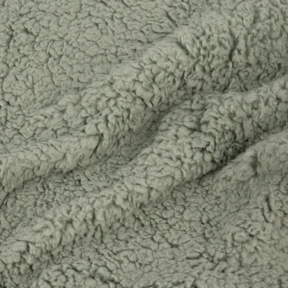 Manta de Tricot Trançando com Sherpa Verde