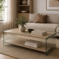 Mesa Centro com Vidro Temperado | 130X65X36