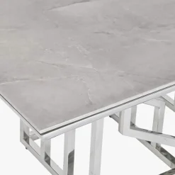 Mesa Centro Tampo Efeito Mármore e Estrutura Metálica | 120x60x40 cm