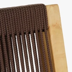 Mesa com 4 cadeiras em Teca e Corda Castanho