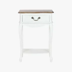 Mesa de Cabeceira Branca com Uma Gaveta