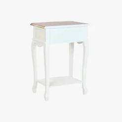 Mesa de Cabeceira Branca com Uma Gaveta