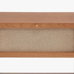 Mesa de Cabeceira de Duas Gavetas com Linho