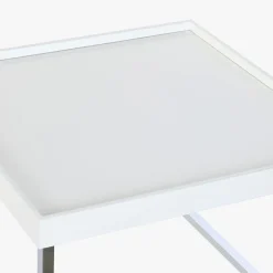 Mesa de Centro Branco (2 Peças) com Estrutura Metálica | 110x48x45 cm