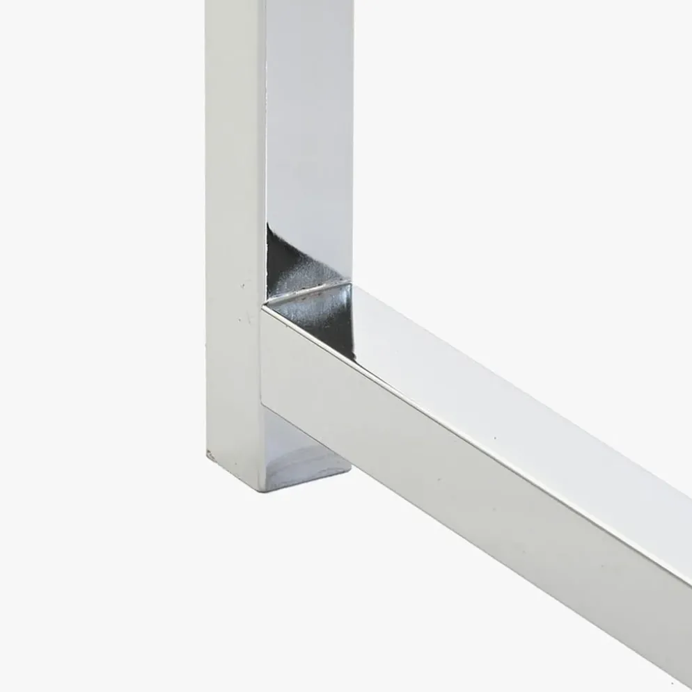 Mesa de Centro Branco (2 Peças) com Estrutura Metálica | 110x48x45 cm
