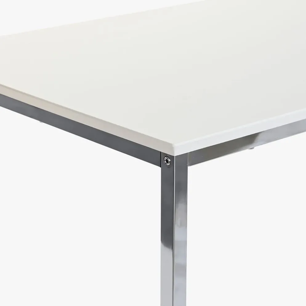 Mesa de Centro Branco (2 Peças) com Estrutura Metálica | 110x48x45 cm