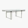 Mesa de Centro Tampo em Vidro e Estrutura em Metal Prata | 120X60X45