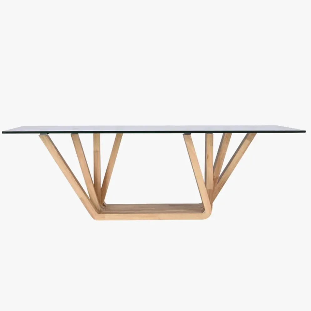 Mesa de Centro Vidro & Nogueira | 130×70×42 cm
