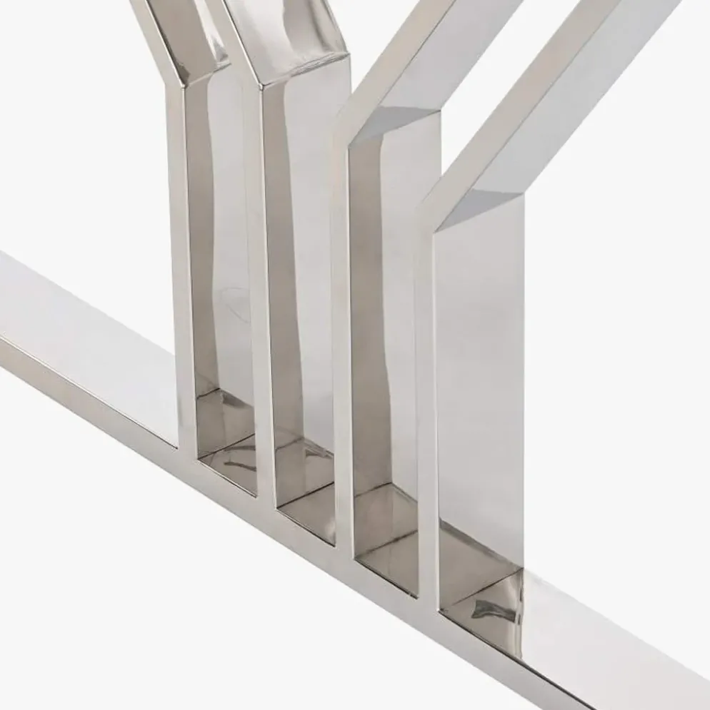 Mesa de Jantar em Vidro com Estrutura Cromada | 180X90X75