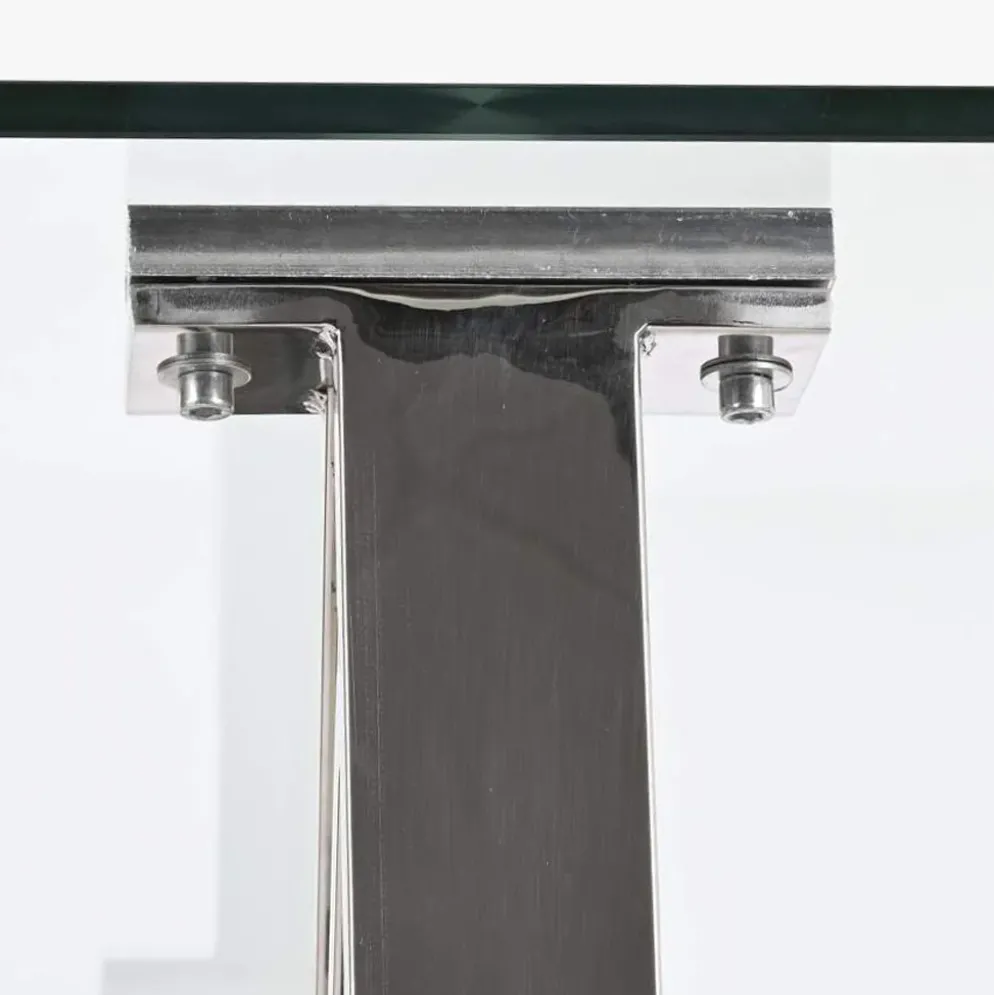 Mesa de Jantar em Vidro com Estrutura Cromada | 180X90X75