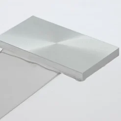 Mesa de Jantar Redonda em Vidro com Base Metálica Prateada110x110x76 cm