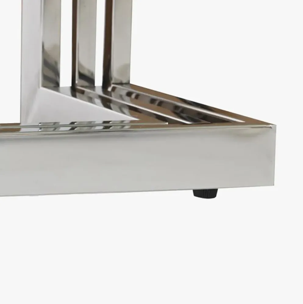 Mesa de Jantar Tampo Efeito Mármore e Base Metálica Prateada | 180x90x76 cm