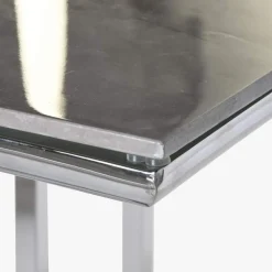 Mesa de Jantar Tampo Efeito Mármore e Estrutura Metálica | 180x90x75 cm