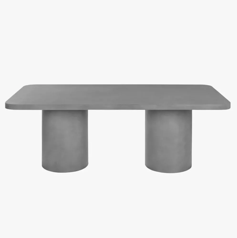 Mesa de Refeição Retangular Efeito Cimento