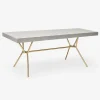 Mesa Jantar Branca com Acabamentos em Dourado