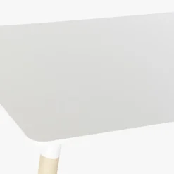 Mesa Retangular Branca Acabamento Bétula 120x80x74 EAMES
