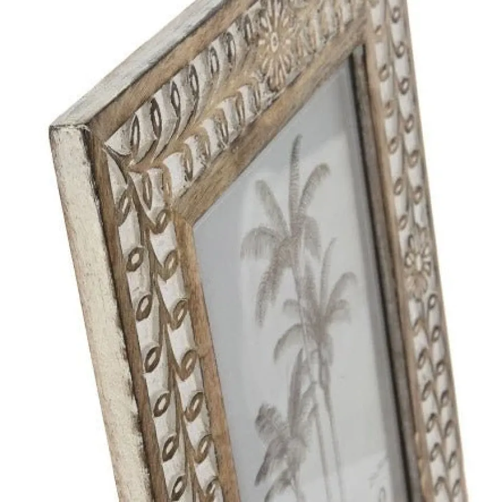 Moldura de Madeira com Flores 20x25