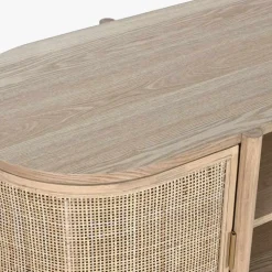 Móvel de Televisão Madeira e Rattan