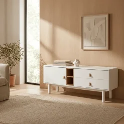 Móvel TV com Duas Gavetas e Uma Porta 140x40x55