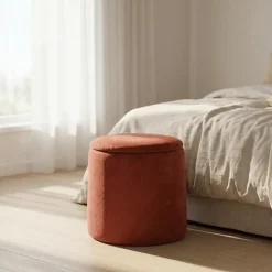 Pouf Tijolo de Veludo com padrão e arrumação