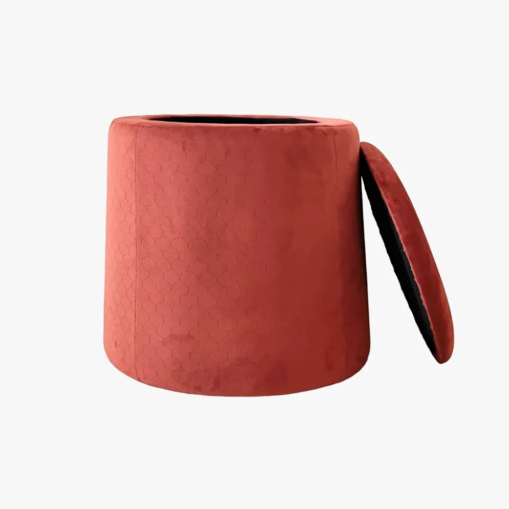 Pouf Tijolo de Veludo com padrão e arrumação